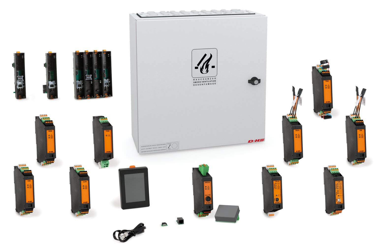 D+H CPS-M modular smoke and natural ventilation control panel with actuator modules and control accessories