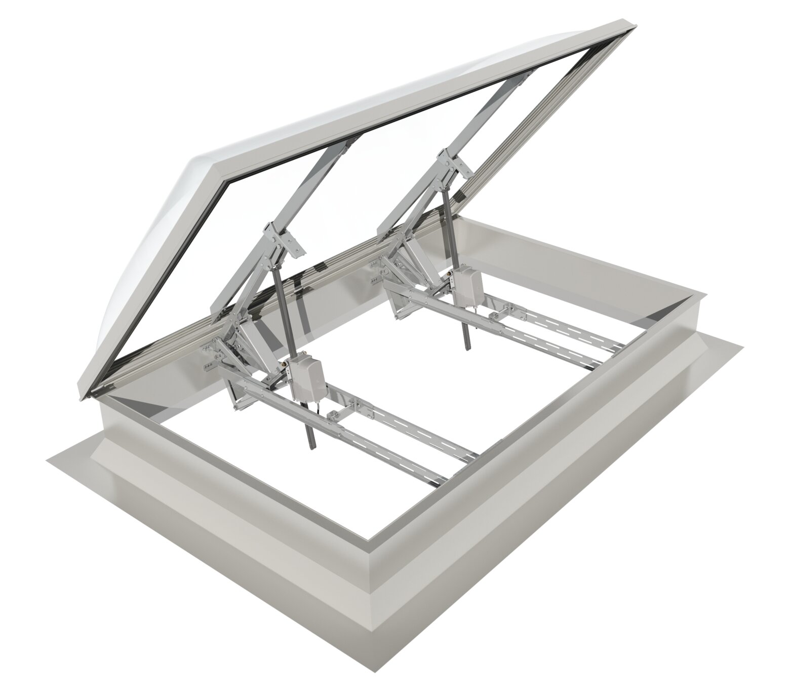 D+H SDS 2 double-drive system opening a large roof skylight