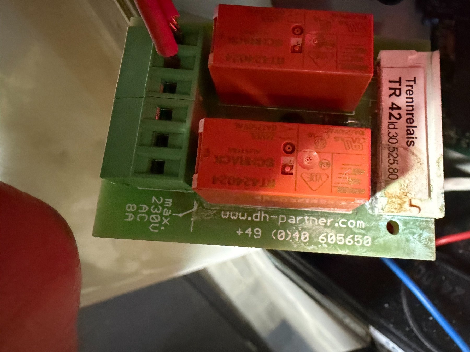 D+H TR 42 relay module from a legacy control panel installation in 2011