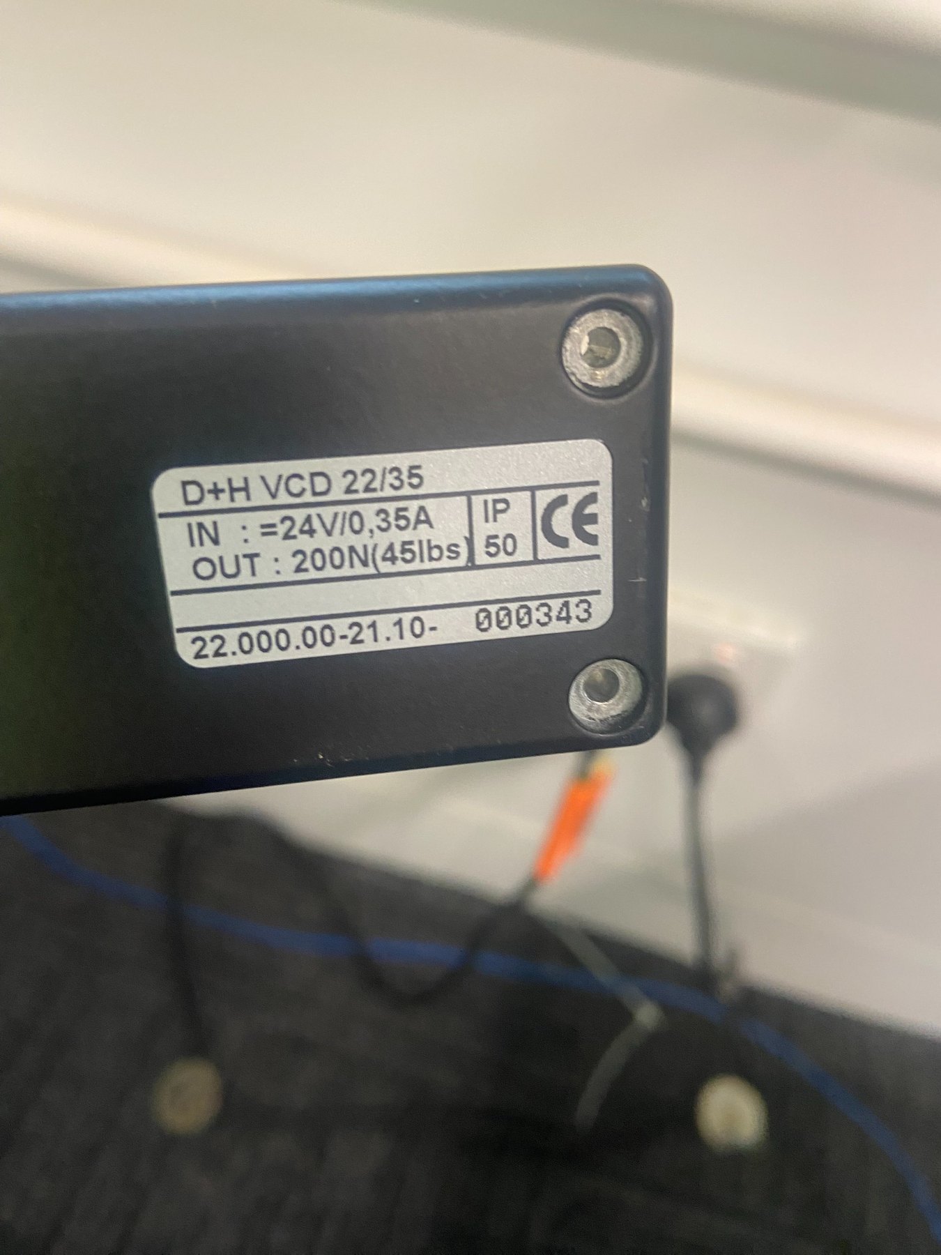 D+H VCD 22/35 chain drive product label from 2010